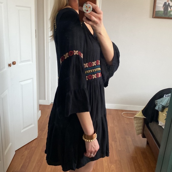 American eagle black festival dress. Embroidered - Picture 3 of 5